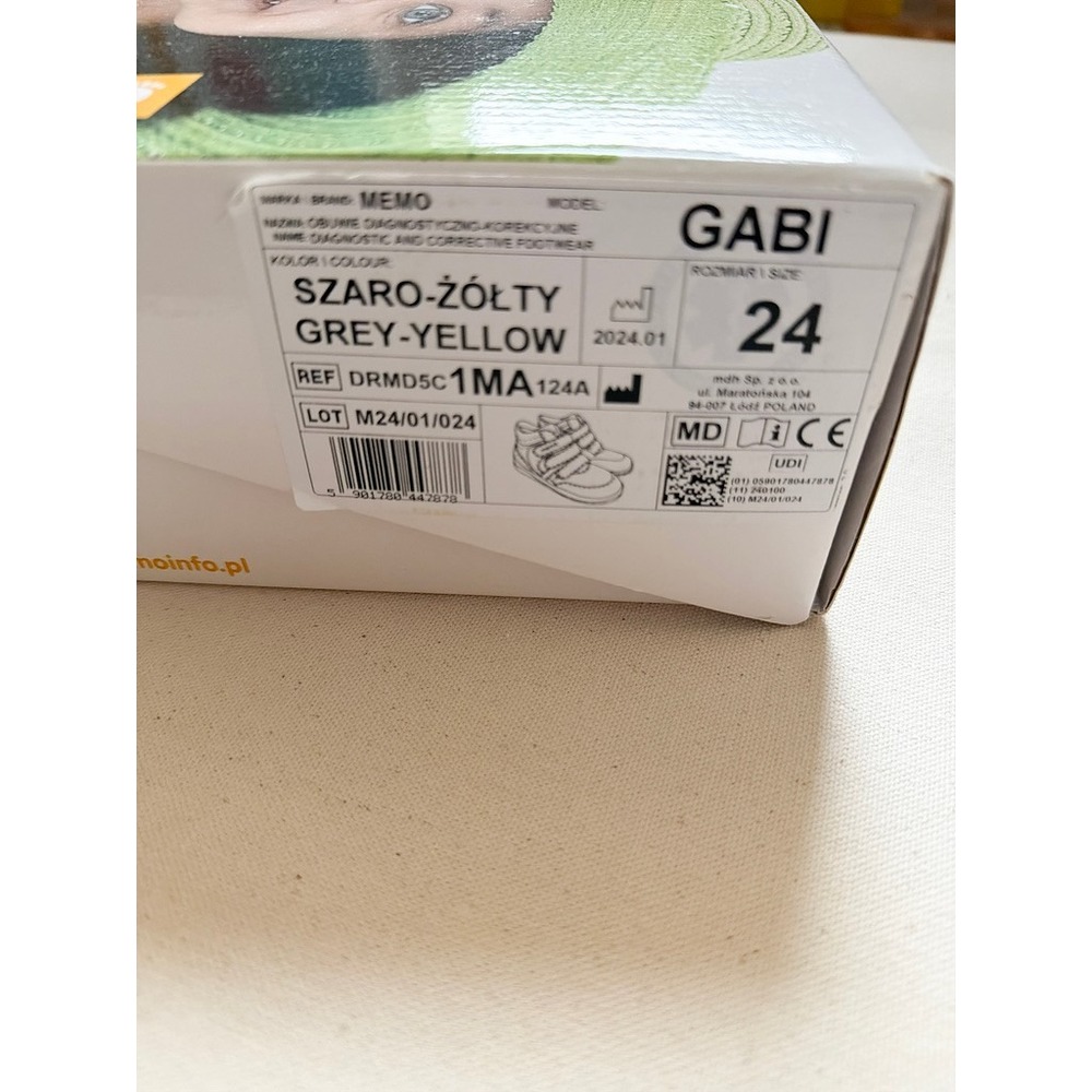 Memo Orthopedic Corrective Kids Boots Grey Yellow Leather EU 24 Diagnostic Sole - Picture 6 of 6